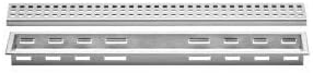 All-in-one Waterproof Linear Shower Drain Kit with 20 Inch Center Outlet Channel Body (KL1V60E50) and Drain Grate Assembly (Cover) in Square Design with Brushed Stainless Steel Finish (KL1B19EB50)