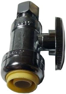 10 Pcs. XFITTING 1/2" Push Fit X 3/8" OD Compression Valve with Metal Handle, Lead Fee Brass
