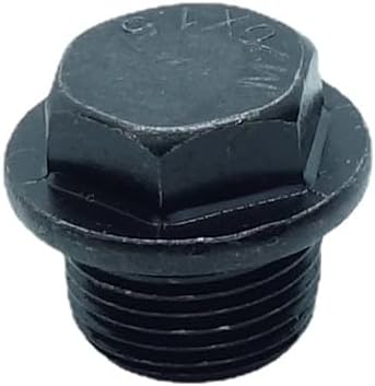 M20X1.5 Plug Metric Male Thread Hex Head Pipe Plug with Flange Black Carbon Steel Fitting for Terminate Pipe Ends 1 Piece