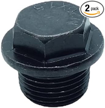 M20X1.5 Plug Metric Male Thread Hex Head Pipe Plug with Flange Black Carbon Steel Fitting for Terminate Pipe Ends 2 pcs