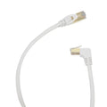 Cat6 Ethernet Cable 90 Degree Downward Right Angle, Cat 6 Right Angle Ethernet Cable for PC,Router,Modem,TV Box,24 AWG FTP Cat6 Network Cable White (Downward Angle, 16FT)
