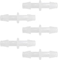 Plastic Hose Barb Fitting 1/4" x 1/4" Pipe Connectors Joint Splicer Mender Adapter Union for Aquarium Household Adapters Fuel Gas Liquid Air (Pack of 5)