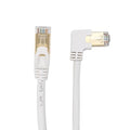 Cat6 Ethernet Cable - 90 Degree Downward Right Angle, 10FT for PC, Router, Modem, Printer, TV Box, White