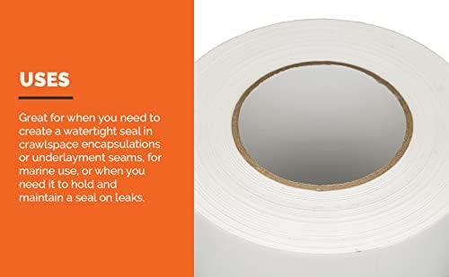 CrawlSpace-DIY - Vapor Barrier Tape, [3 Pack] 4" x 180' PE 12mm Polyethylene Tape, Moisture Barrier Seal and Seam, Insulation Tape for Crawl Space Vapor Barrier, Marine & More