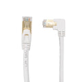 Cat6 Ethernet Cable 90 Degree Downward Right Angle for PC, Router, Modem, Printer, TV Box - 24AWG FTP Network Cable White (Left Angle, 6.6FT)