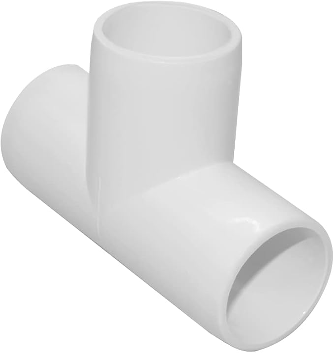 1-1/4 Inch Tee PVC Fitting 3 Way Connector, Furniture Grade Corner Fittings for DIY Building Furniture Greenhouse Shed Pipe Fittings Tent Connection (Pack of 8)