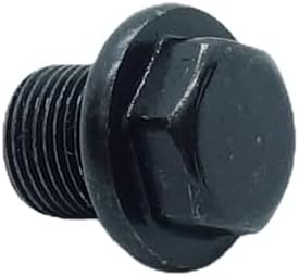 M12X1 Plug Metric Male Thread Hex Head Pipe Plug with Flange Black Carbon Steel Fitting for Terminate Pipe Ends 2 pcs