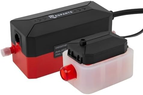 Mini split condensate pump with a maximum flow rate of 9.6 GPH with automatic safety switch for easy pumping and removal of air conditioner and furnace dehumidifier HVAC Max Lift 33FT