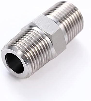 JoyTube 3/4" Male to 3/4" Male NPT Hex Nipple, 304 Stainless Steel Threaded Pipe Fittings (Pack of 5)