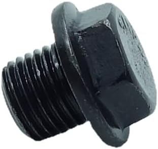 M14X1.5 Plug Metric Male Thread Hex Head Pipe Plug with Flange Black Carbon Steel Fitting for Terminate Pipe Ends 2 pcs