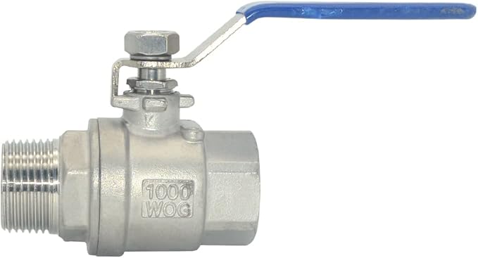 DAN SPEED Full Port Ball Valve Male x Female S304 Stainless Steel Heavy Duty for Water, Oil, and Gas,1000WOG (1inch)