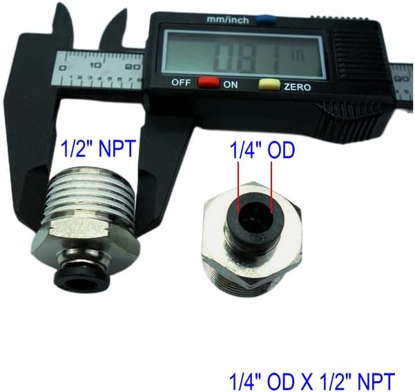 CDQBWQDJT 5 Pcs Pneumation Fitting 1/4" Tube OD Push To Connect X 1/2 NPT Pipe Male Connector