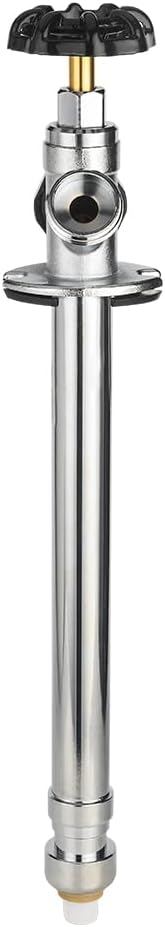 EFIELD 10-inch Anti-Siphon Frost Free Sillcock 1/2 inch Push Fit X 3/4 inch Hose Bibb, Chrome Plated Brass Body (10-inch),(SILLCOCK038)