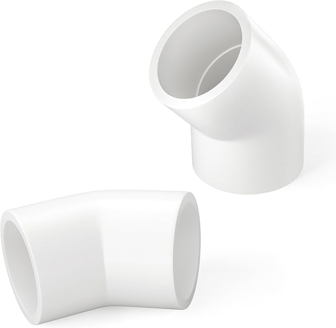 GASHER 15PCS PVC Pipe Fitting 1" PVC 45 Degree Elbow, Furniture Grade Pipe Socket Fittings, For Home or Industrial