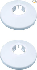 16mm Pipe Cover Decoration; Fit 0.63" Outer Diameter Pipe/Hole; White PP Plastic Escutcheon Collar; Snap-on Water Escutcheon Plate for Bathroom Kitchen Wall Tube Decor 2 Pcs
