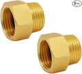 G 1/2 BSP Male to US 1/2 NPT Female Thread Converter Adapter (2-Pack), Solid Brass Pipe Fitting，Water Hose Adapter, British to US Gauge Sensor Sender Adapter BSP NPT Thread Converter