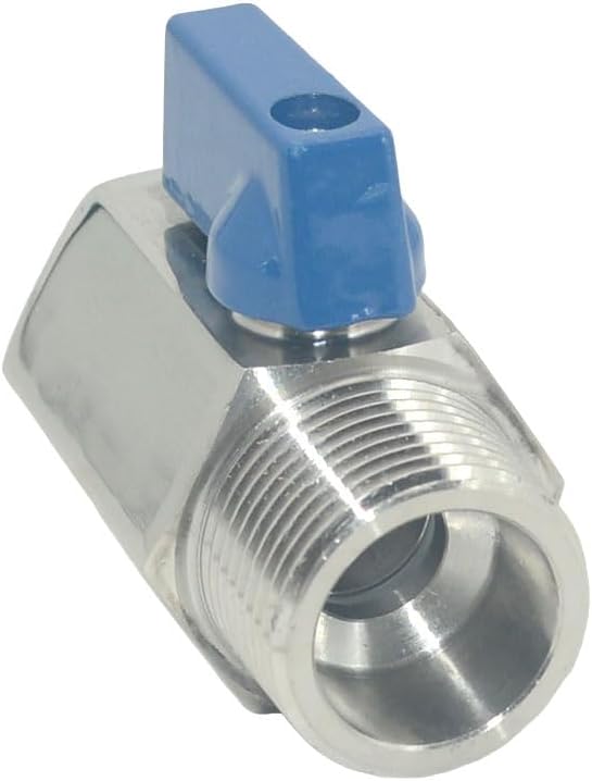 2 Pack Mini Ball Valve, Stainless Steel Female x Male NPT Thread Shut-Off Valve (3/4")