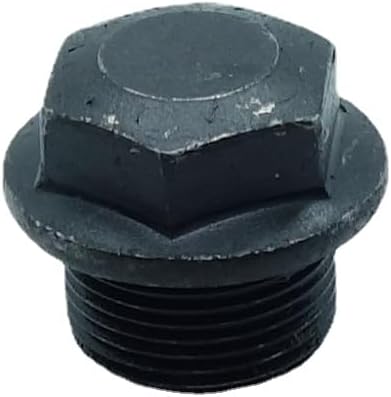 M24X1.5 Plug Metric Male Thread Hex Head Pipe Plug with Flange Black Carbon Steel Fitting for Terminate Pipe Ends 1 Piece