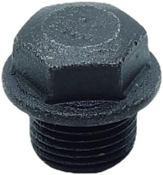1 Piece M18X1.5 Metric Male Thread Hex Head Plug with Flange Black Carbon Steel Socket Pipe Fitting for Terminate Pipe Ends