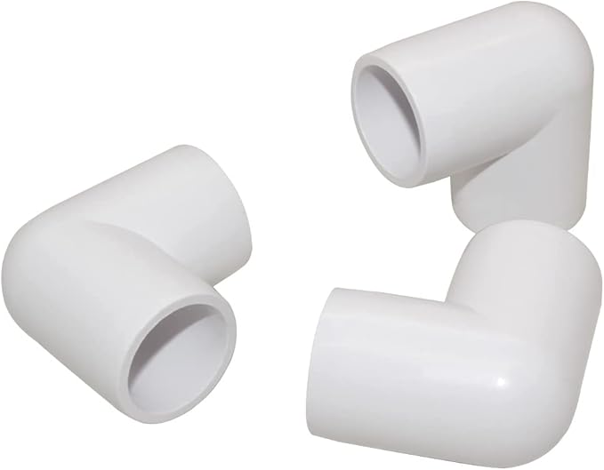 1" 90 Degree PVC Elbow Fitting, Furniture Grade 2 Way Right Angle Elbow Side Outlet, PVC Corner Fittings for DIY Building Furniture Greenhouse Shed Pipe Fittings Tent Connection (Pack of 8)