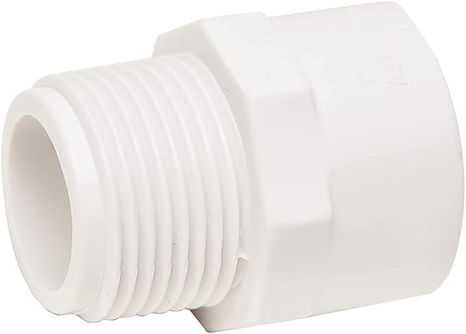 2pcs 2Inch 2-Way PVC Male Threaded Adapter Adaptador Macho Fittings (Slip to Male Thread) Coupling Schedule 40-2 Pack White (2")