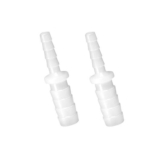 Quickun Plastic Hose Barb Reducer Fitting 1/4" to 3/16" Barbed Reducing Union Adapter Splicer Mender Joint Fitting (Pack of 2)