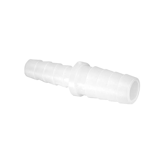 Quickun Plastic Hose Barb Reducer Fitting 5/16" to 1/4" Barbed Reducing Union Adapter Splicer Mender Joint Fitting (Pack of 2)
