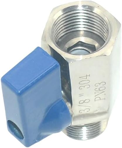 2 Pack Mini Ball Valve, Stainless Steel Female x Male NPT Thread Shut-Off Valve (3/8")