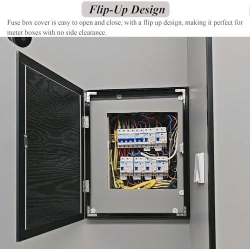 Decorative Wood Cover for Electrical Panel - Stylish Wall Mount Lid for Electric Meter Box & Circuit Breaker Protection - Vertical Design, Home Aesthetic Upgrade