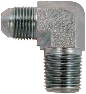 90 Degree Flared Tube Elbow 1-1/2" JIC Male x 2" NPTF Male Pipe Corner Hydraulic Fitting | 2501-24-32