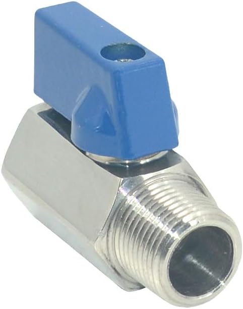 2 Pack Mini Ball Valve, Stainless Steel Female x Male NPT Thread Shut-Off Valve (3/8")