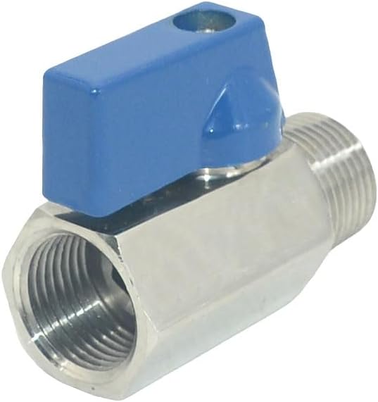 2 Pack Mini Ball Valve, Stainless Steel Female x Male NPT Thread Shut-Off Valve (3/8")