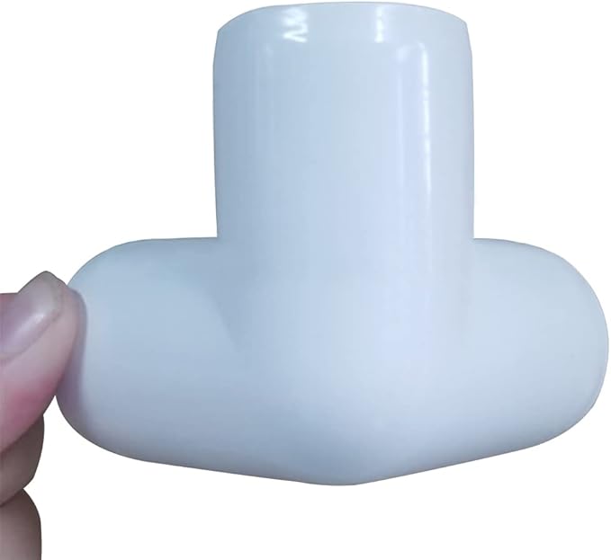 2 Inch Tee PVC Fitting 3 Way Elbow Connector, Furniture Grade 90 Degree Elbow Side Outlet, PVC Corner Fittings for Building Furniture Greenhouse Shed Pipe Fittings Tent Connection (Pack of 4)