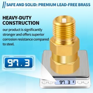 RV Water Heater Check Valve, 1/2" NPT Male to Female Thread Hot Water Heater Backflow Preventer, Lead-Free Brass Plumbing Backflow Check Valve for RV, Camper, Motorhome, Trailer