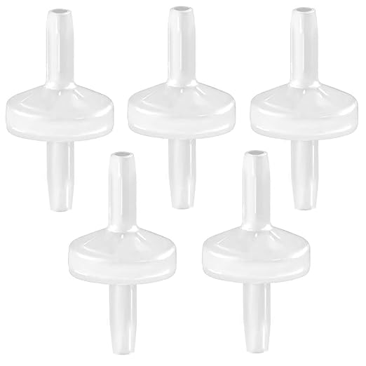 JoyTube Check Valve 1/4”(6MM) One-Way PVDF Plastic Hose Barb for Liquid Air (5 Packs)