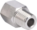 Stainless Steel 304 M10*1 Female Thread x 1/4" NPT Male Adapter Metric Convert NPT Pipe Fiiting for Pressure Gage 1pc