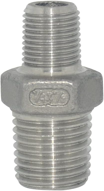 1/4" x 1/8" Male Threaded Reducing Nipple Fitting/Adapter,Stainless Steel SS304 NPT Pipe Hex Reducer