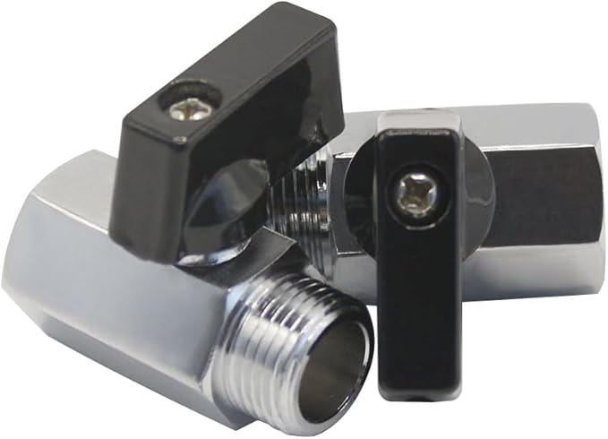 Brass Chrome Plating 1/2" NPT Male to 1/2" NPT Female Shut-Off Ball Valve for Water Fuel Air (Pack of 2)