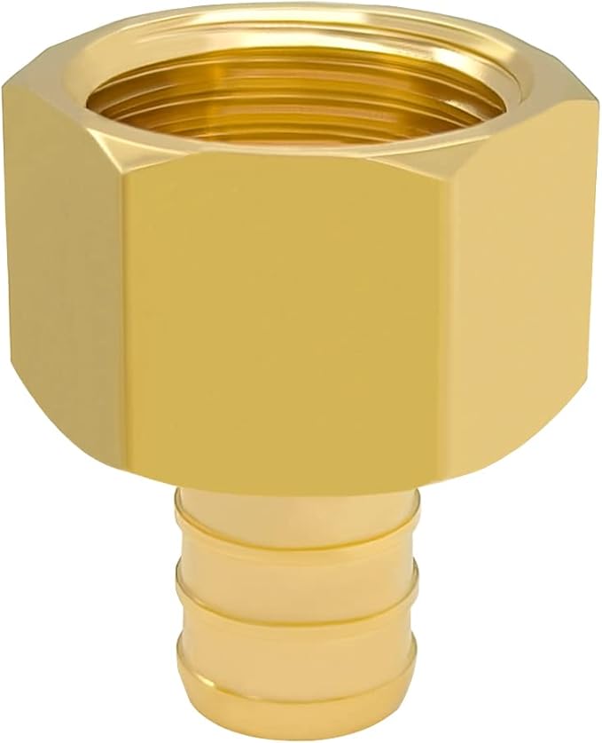 Hooshing 12PCS Pex 1/2 Inch x 1/2 Inch Female NPT Adapter Brass Crimp Fitting