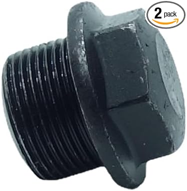 2 pcs M24X1.5 Metric Male Thread Hex Head Plug with Flange Black Carbon Steel Socket Pipe Fitting for Terminate Pipe Ends
