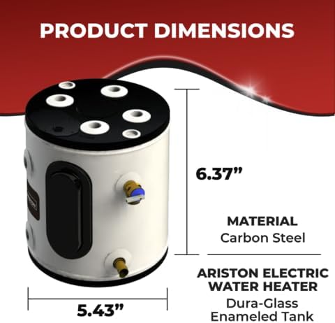 12 Gallon, 120V – Ariston Electric Water Heater – Compact Point of Use Tank for RV, Camper, Small Spaces, Plug-in Heating Solution for Under Sink, Versatile Electric Tank for Bathroom, Shower