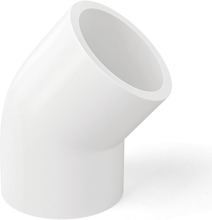GASHER 15PCS PVC Pipe Fitting 1/2" PVC 45 Degree Elbow, Furniture Grade Pipe Socket Fittings, For Home or Industrial