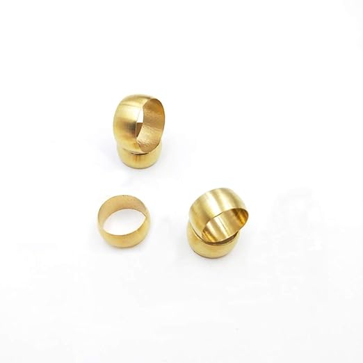 Beduan Brass Compression Fitting, Compression Sleeve Fitting Sleeve Ferrules 5/16" Tube OD (Pack of 40)