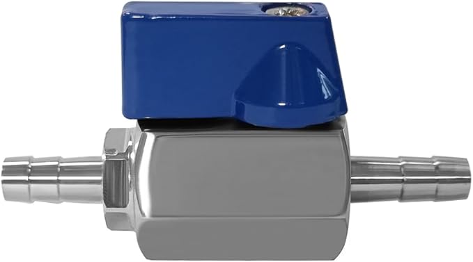 Beduan 1/4” Hose ID Barb Ball Valve 304 Stainless Steel Mini Shut Off Valve for Water Gas Fuel Drip Irrigation and Aquariums