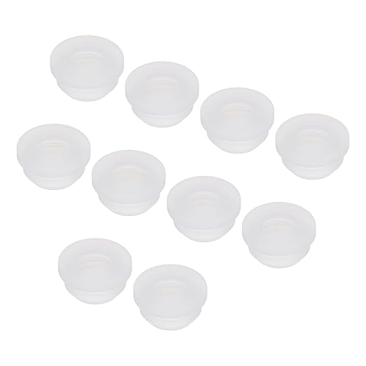 MECCANIXITY 20Pcs Snap Rubber Grommet Plug Mount Dia 9.5mm ID 6.5mm Narrow Groove Width 2mm Seal Anti-Scratch for Electrical Box Cable Pipes Transparent
