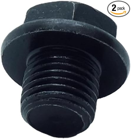 M14X1.5 Plug Metric Male Thread Hex Head Pipe Plug with Flange Black Carbon Steel Fitting for Terminate Pipe Ends 2 pcs