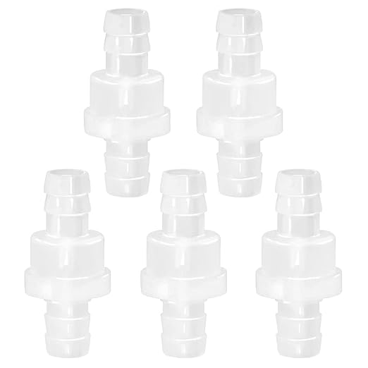 JoyTube 5 Packs Check Valve 1/2” (12MM) One-Way PVDF Plastic Hose Barb for Liquid Air