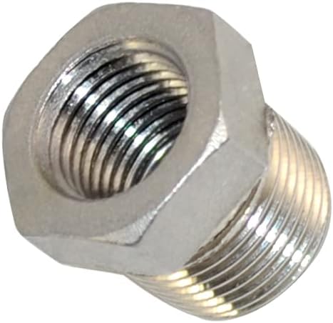 3/8" Male NPT to 1/4" Female NPT Female Reducing/Reducer Bushing Pipe Fitting,Adapter,Stainless Steel SS 304 Hex Bushing