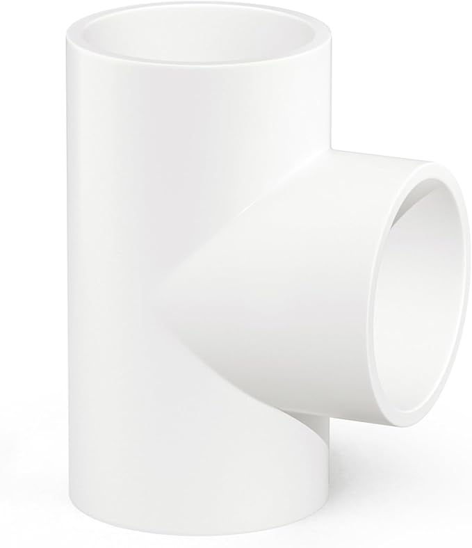GASHER 8PCS PVC Pipe Fitting 1-1/2" PVC 3 Way Tee Furniture Grade Pipe Socket Fittings, For Home or Industrial
