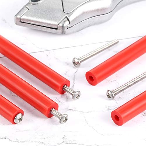 48 Pieces Electrical Outlet Spacers Extender Kit Includes 24 pcs 3 Inch Switch and 24 1-1/2 Inch 6-32 Thread Flat Head Device Mounting Extra Long Electrical Outlet Screws(Red)